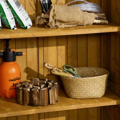 3 x 1.5ft Wooden Garden Storage Shed Tool Cabinet with 3 Tier Shelves