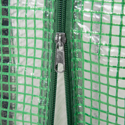 Green PE Greenhouse Cover with Zipper Roll-Up Door