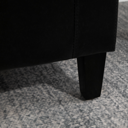 Deluxe PU Leather Storage Ottoman Bench Footrest Stool Large Storage Space