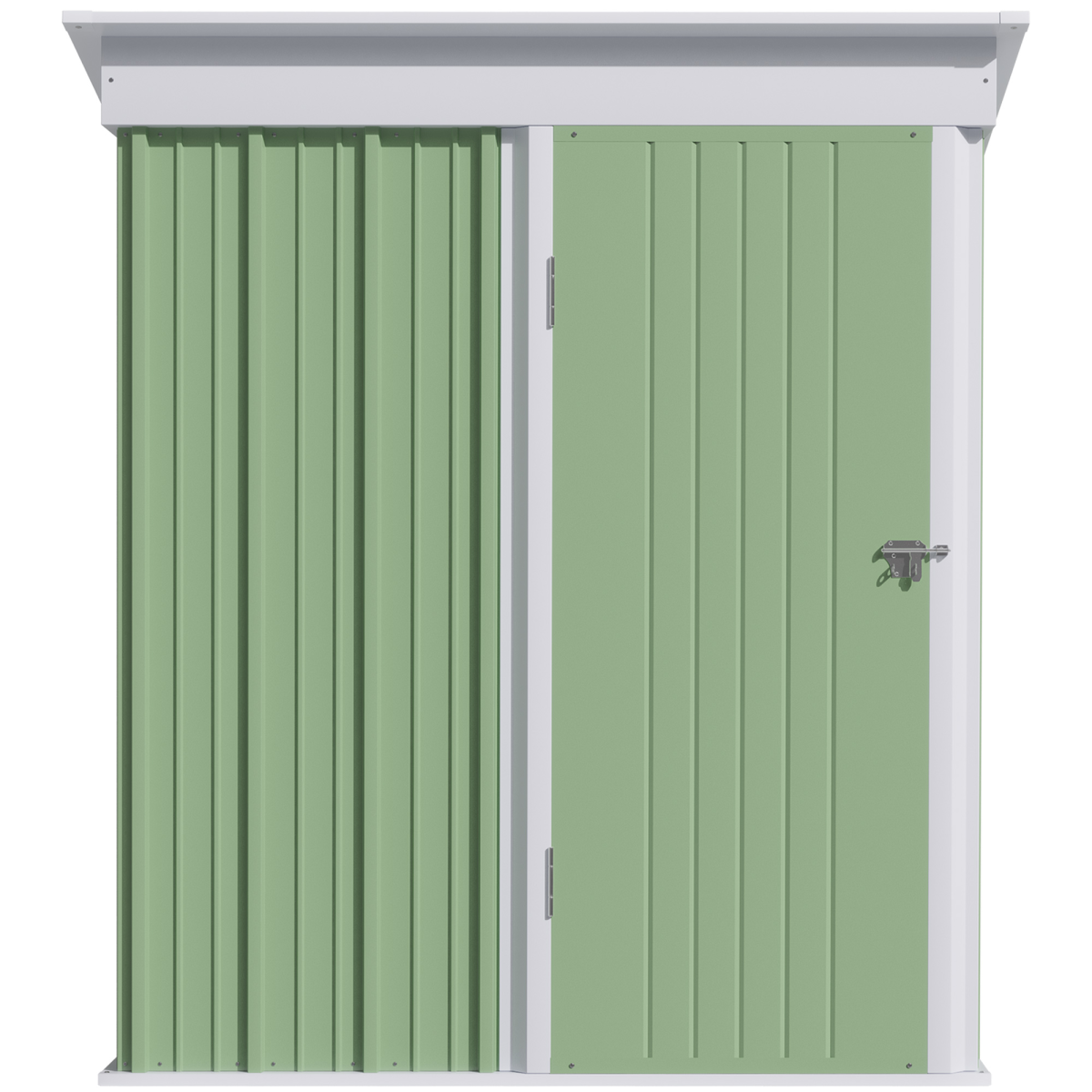 Steel Garden Shed, Small  Lean-to Shed for Bike Tool, 5x3 ft, Green