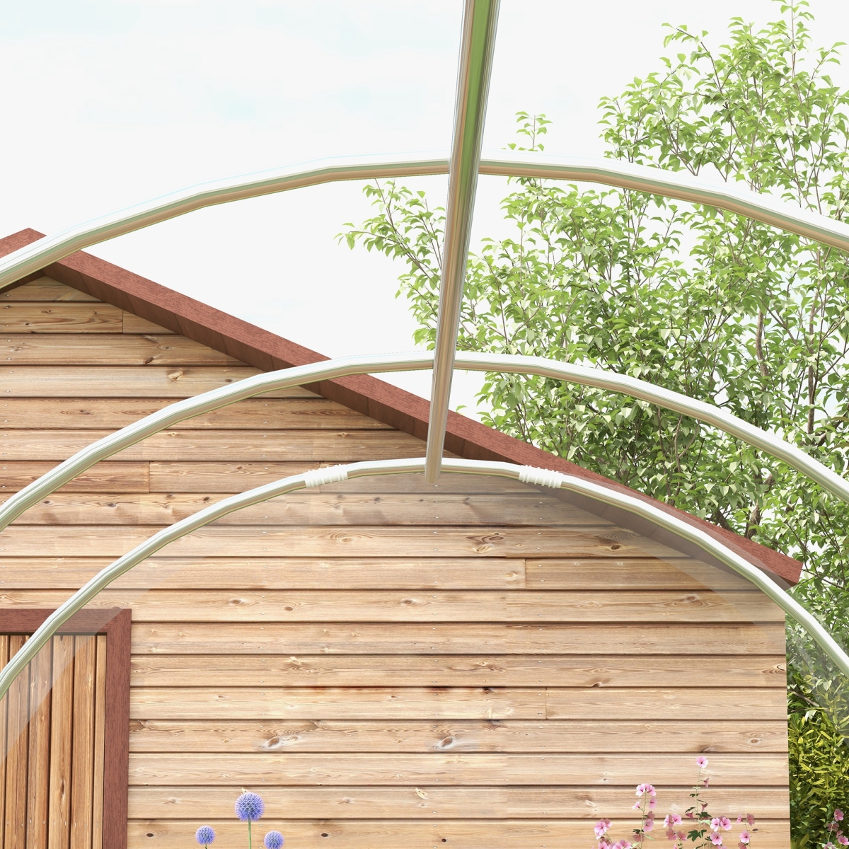 3 x 2 x 2m Polytunnel Greenhouse with Door, Galvanised Steel Frame