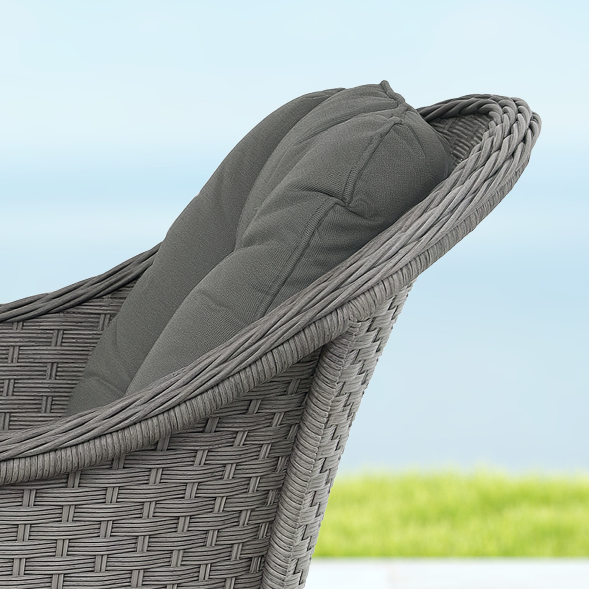 Rattan Garden Furniture, Padded Cushions Conversation Sofa Set 4 PCS