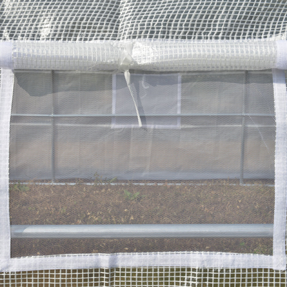 Polytunnel Greenhouse Pollytunnel Tent w/ Steel Frame White 3 x 3 x 2 m