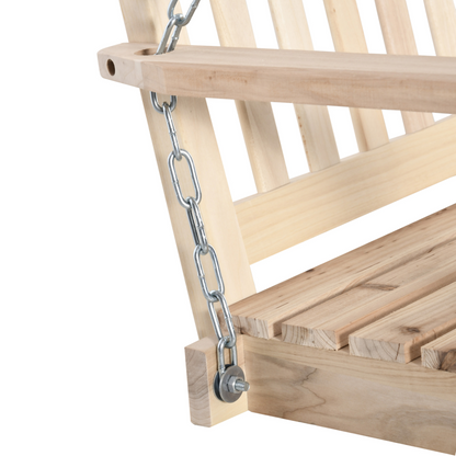 Wooden 2-Seater Poch Swing Chair Hanging Hammock Chains