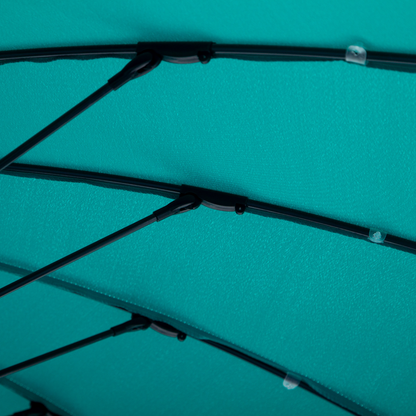 3(m) Cantilever Shanghai Parasol Crank Handle, Cross Base, Turquoise Outsunny