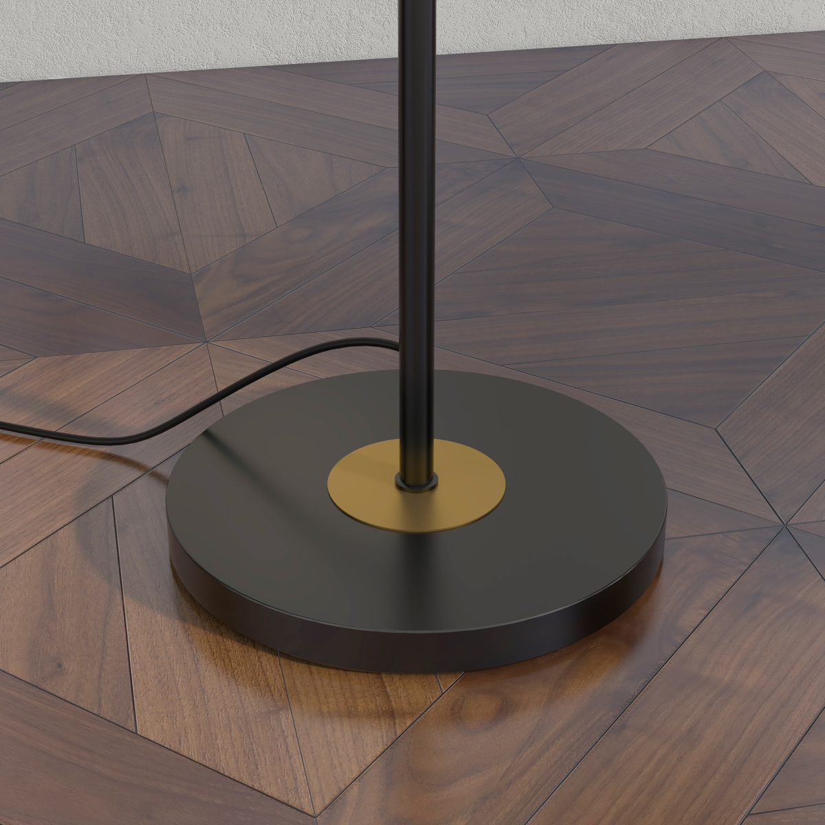 Modern Floor Lamp with Glass Global Shade, 3 Light, for Living Room