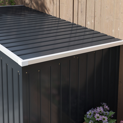 7 x 4ft Dark Grey Metal Garden Storage Shed with Double Doors and Foundation