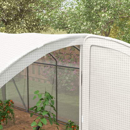 4 x 3 x 2m Polytunnel Greenhouse with Door, UV-resistant PE Cover