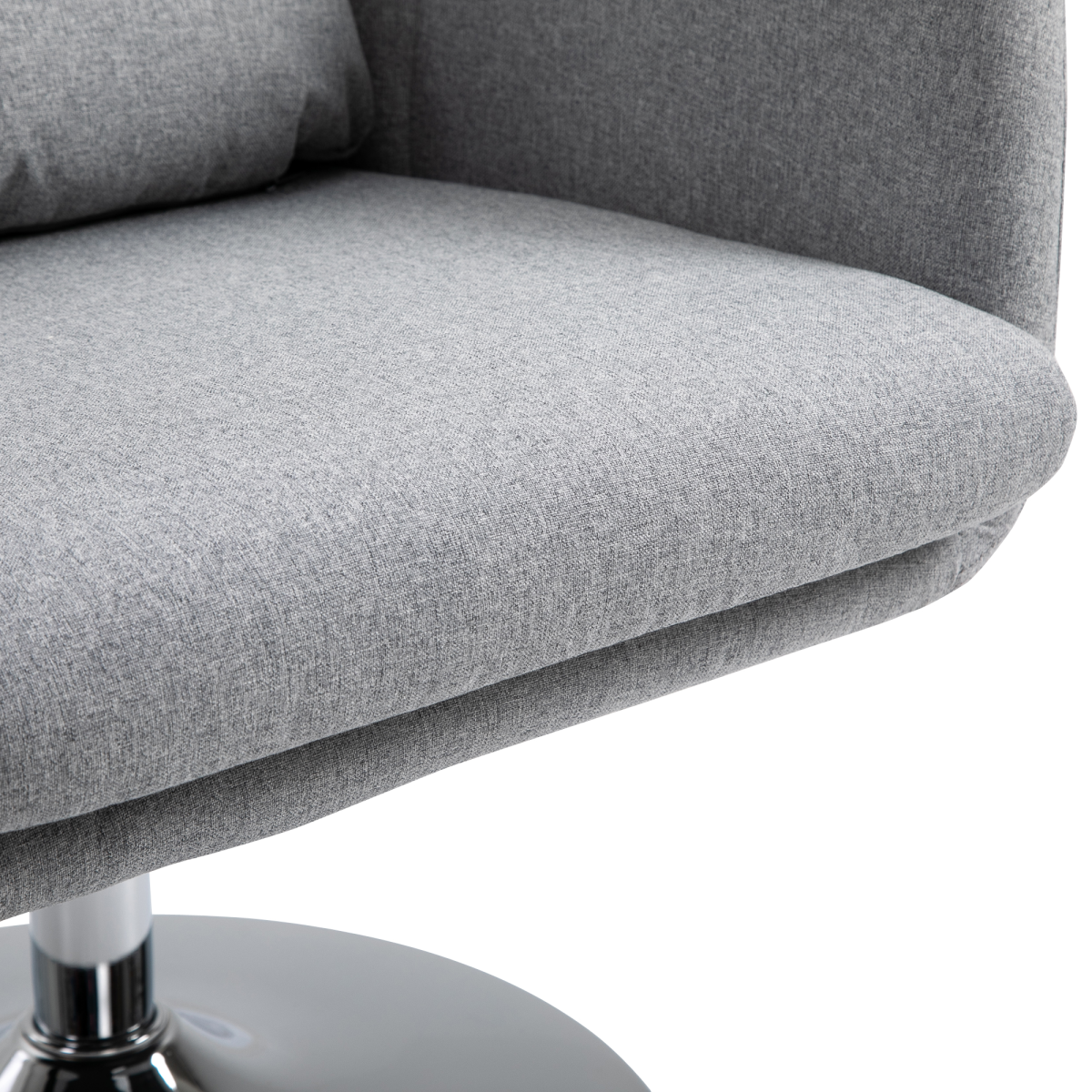 Stylish Retro Linen Swivel Tub Chair Steel Frame Cushion Seat Light Grey