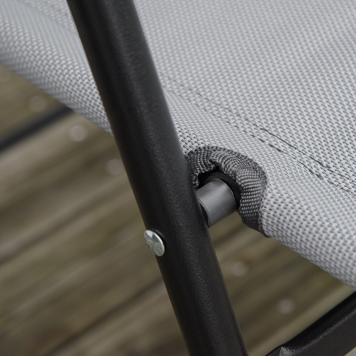 Patio Bistro Set Folding Chairs Garden Coffee Table for Balcony Grey