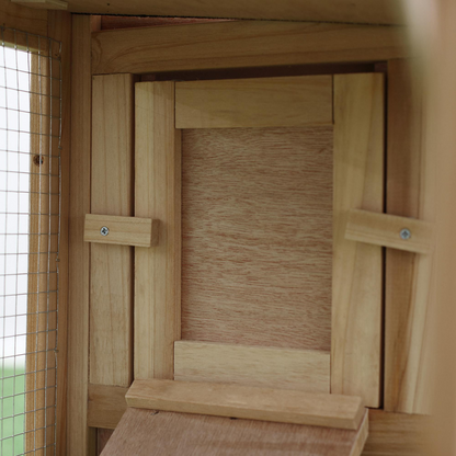 Wooden Rabbit Hutch Bunny Cage Guinea Pig House w/ Slide-out Tray Outdoor Run