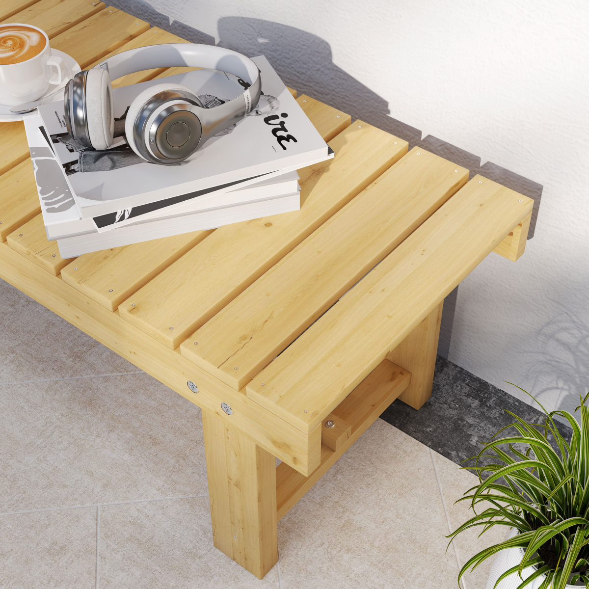 2-Seater Outdoor Garden Fir Wood Patio Bench