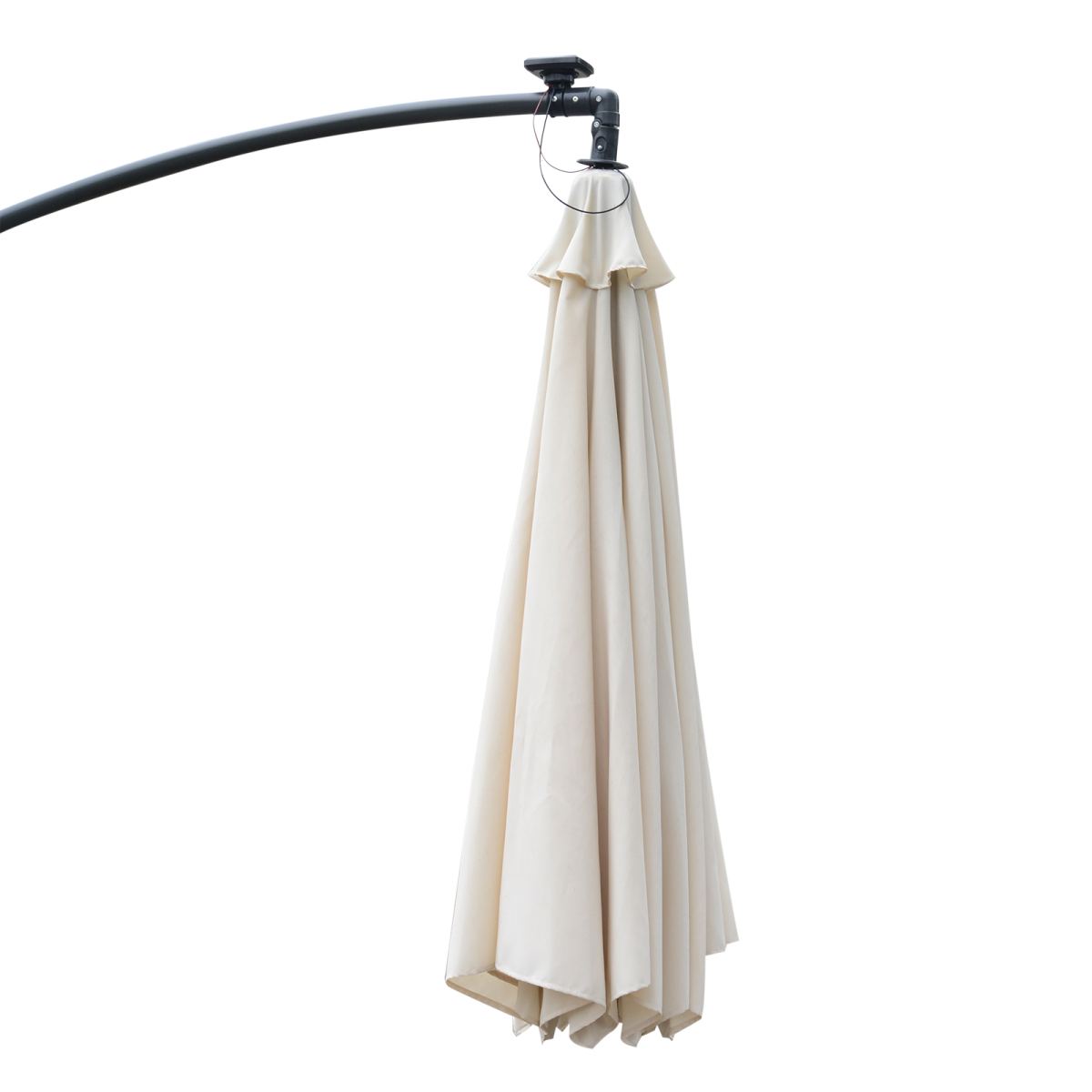 Umbrella Parasol W/Solar Powered LED stripes, 2.95x2.45H m-Cream