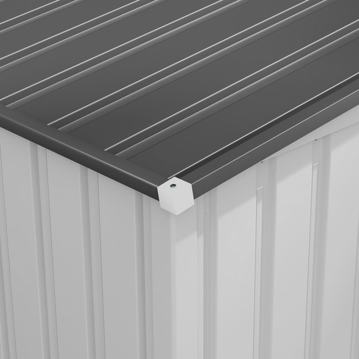 5 x 7FT Garden Shed with Foundation Lean to Metal Tool Shed White