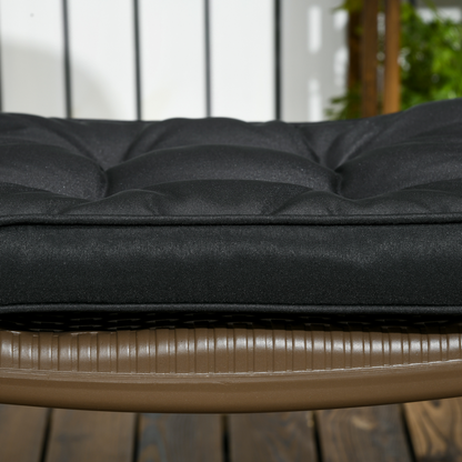 40 x 40cm Garden Seat Cushion with Ties Replacement Dining Chair Seat Pad, Black