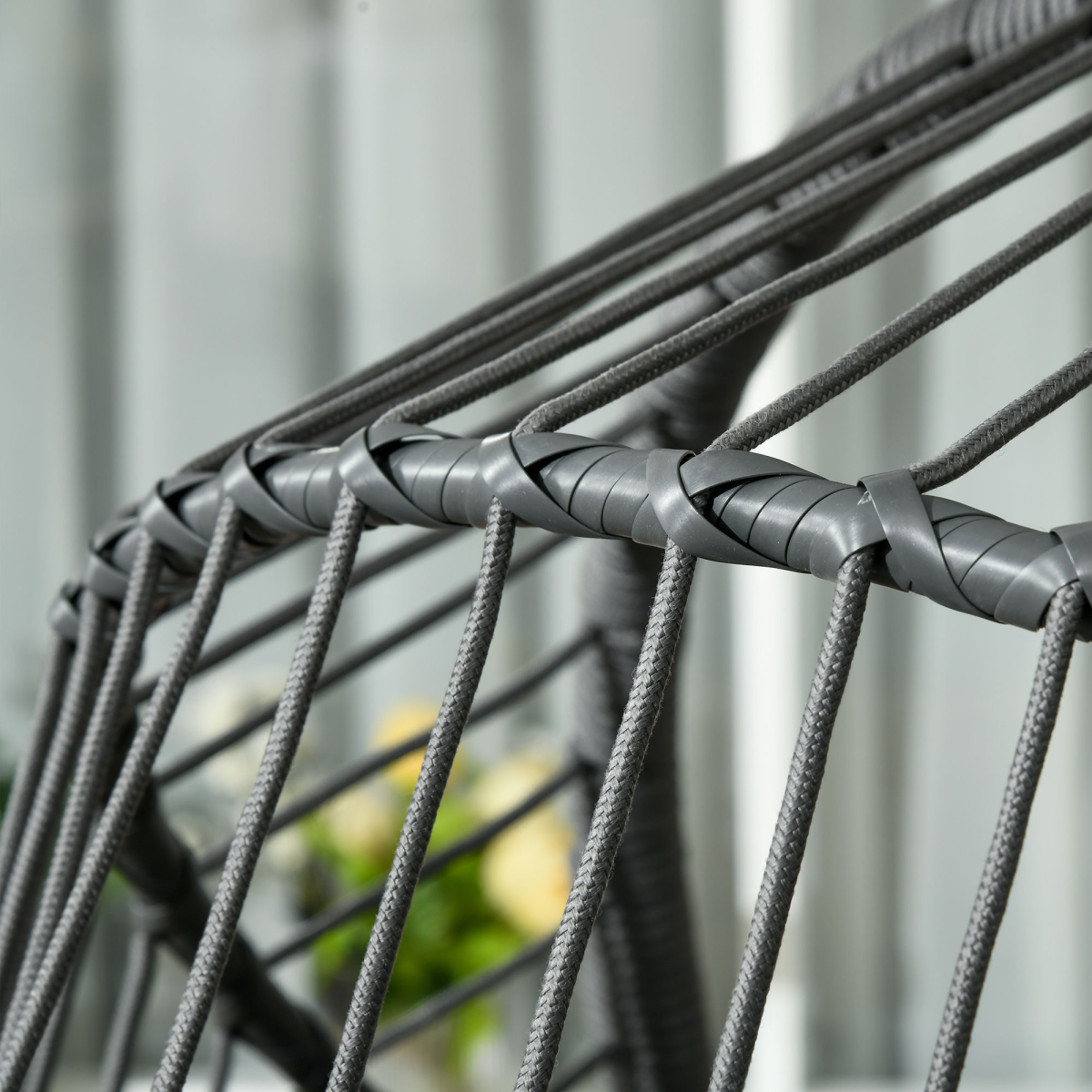 Hanging Swing Chair w/ Thick Cushion, Patio Hanging Chair, Grey