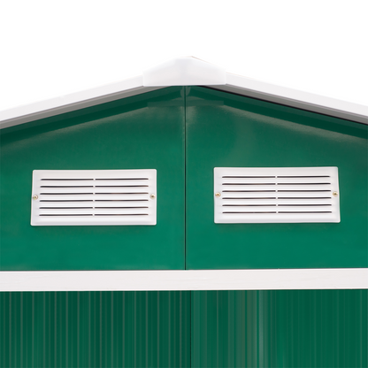 9 x 6 ft Green Metal Garden Storage Shed