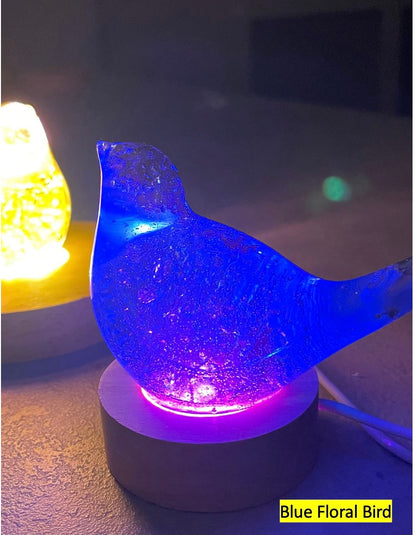 Handmade Resin Bird Pair LED Night Light
