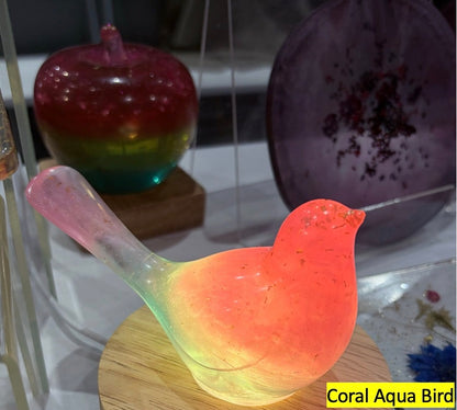 Handmade Resin Bird Pair LED Night Light