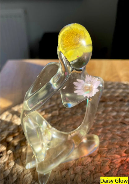 Handmade Abstract Resin Girl LED Table Lamp