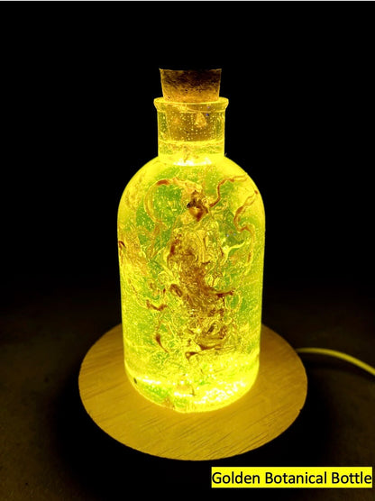 Handmade Floral Bottle LED Table Lamp
