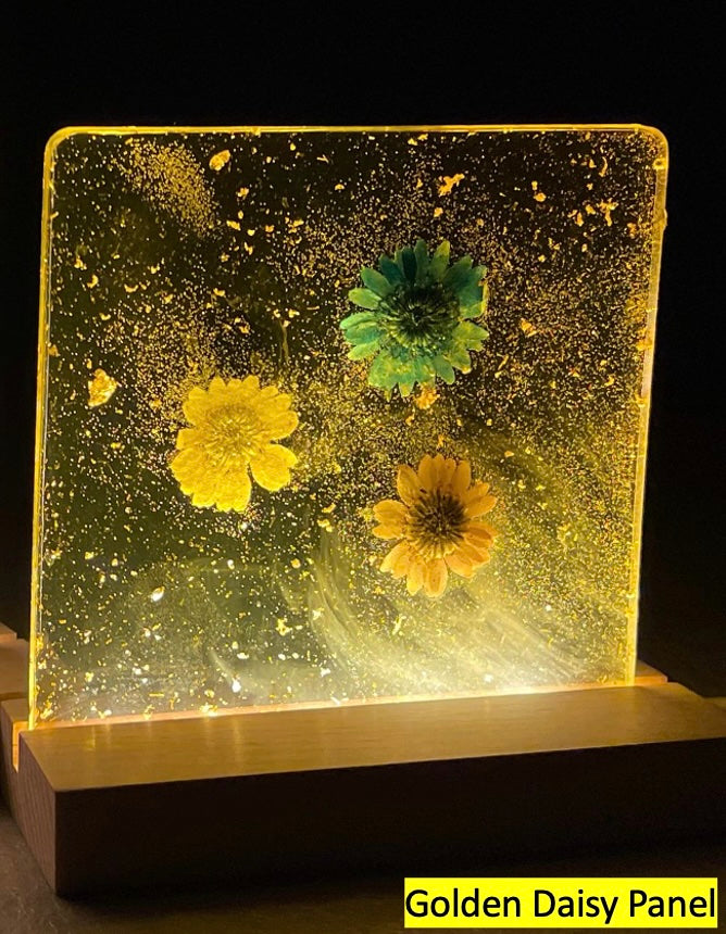 Night Light Floral Resin KuKo Handmade USB LED Wooden Lamp Gift AYard