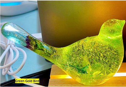 Handmade Resin Bird Pair LED Night Light