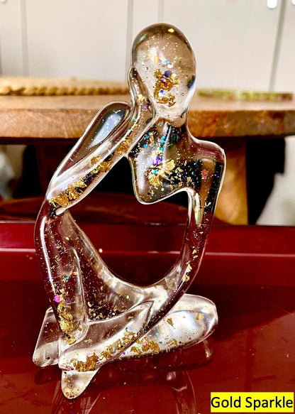 Handmade Abstract Resin Girl LED Table Lamp