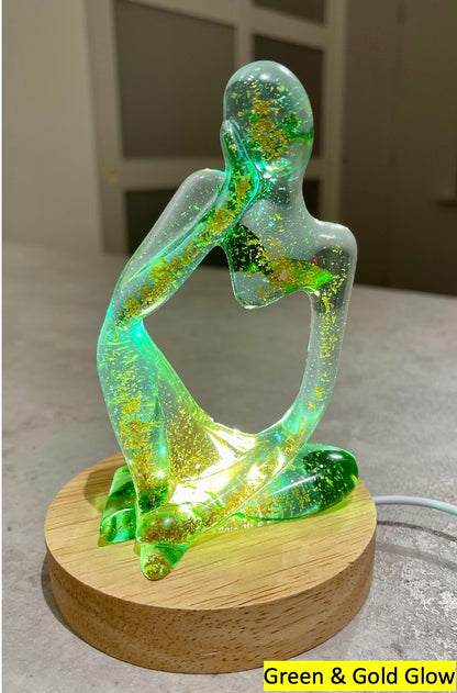 Handmade Abstract Resin Girl LED Table Lamp