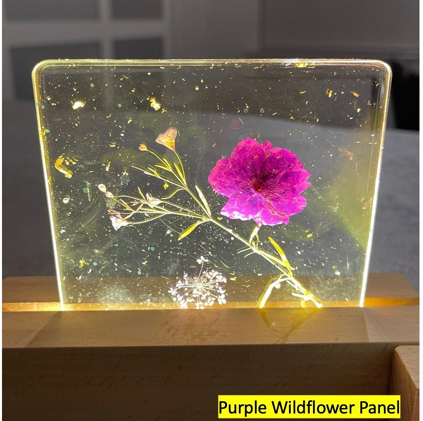 Night Light Floral Resin KuKo Handmade USB LED Wooden Lamp Gift AYard