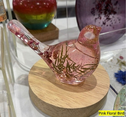 Handmade Resin Bird Pair LED Night Light