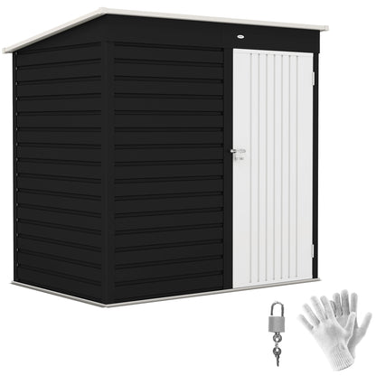 6 x 4ft Metal Garden Shed Dark Grey