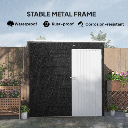 6 x 4ft Metal Garden Shed Dark Grey