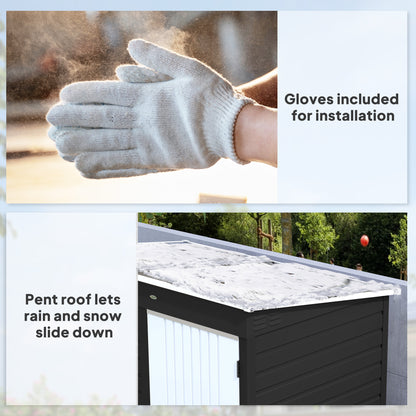 6 x 4ft Metal Garden Shed Dark Grey