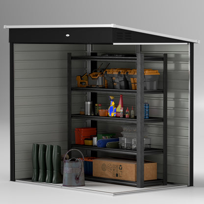 6 x 4ft Metal Garden Shed Dark Grey