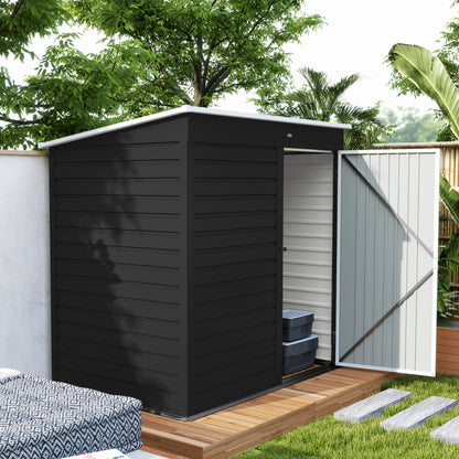 6 x 4ft Metal Garden Shed Dark Grey