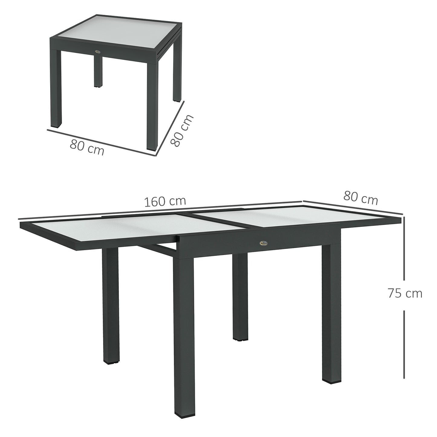 Extendable Outdoor Dining Table Patio Table, Clear