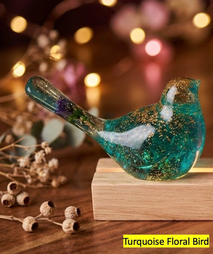 Handmade Resin Bird Pair LED Night Light