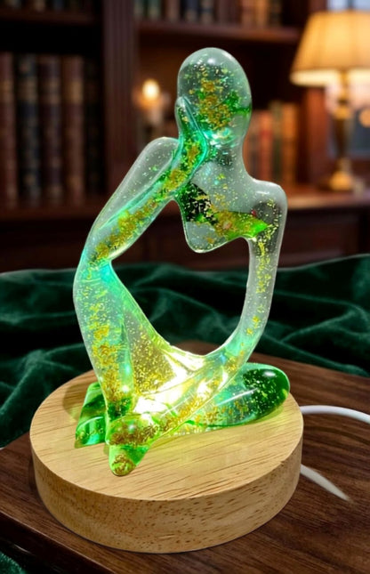 Handmade Abstract Resin Girl LED Table Lamp