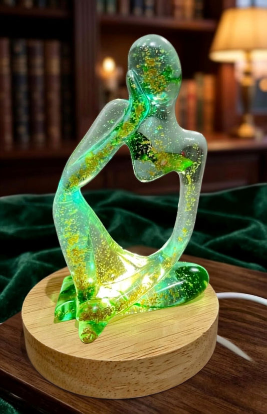 Handmade Abstract Resin Girl LED Table Lamp