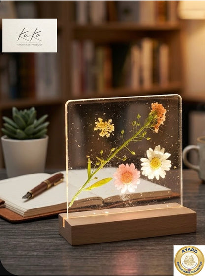 Handmade Floral Resin LED Night Light