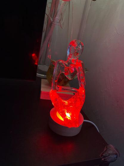 Handmade Abstract Resin Girl LED Table Lamp