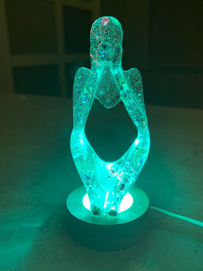 Handmade Abstract Resin Girl LED Table Lamp