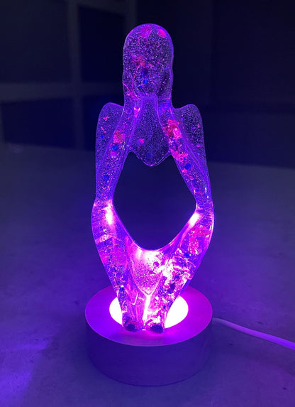 Handmade Abstract Resin Girl LED Table Lamp