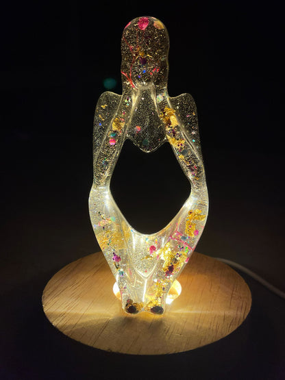 Handmade Abstract Resin Girl LED Table Lamp