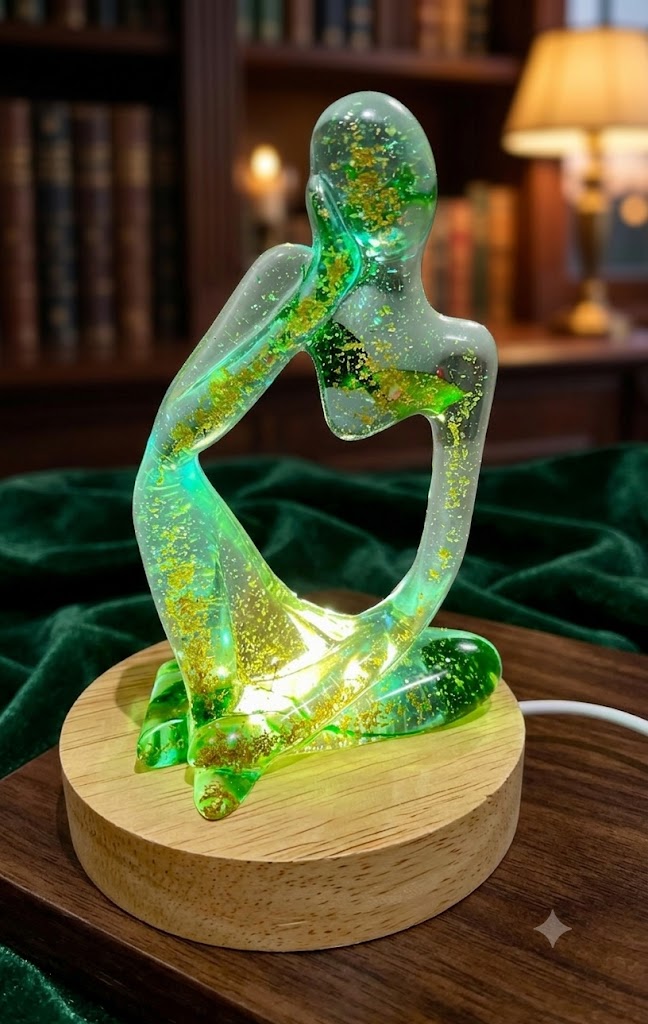 Lamp Table Gift Handmade KuKo abstract resin girl LED USB AYard