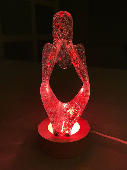Handmade Abstract Resin Girl LED Table Lamp