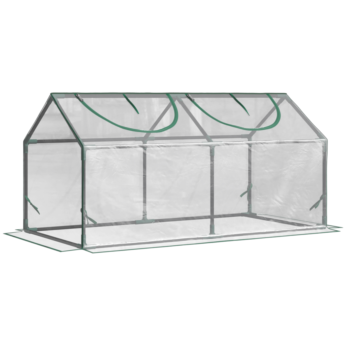 Greenhouse Plants Foil Tomato Vegetable House W/ 2 Windows Clear