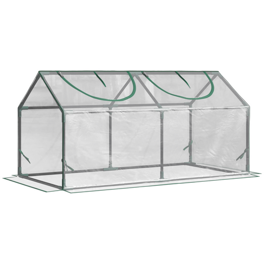 Greenhouse Plants Foil Tomato Vegetable House W/ 2 Windows Clear