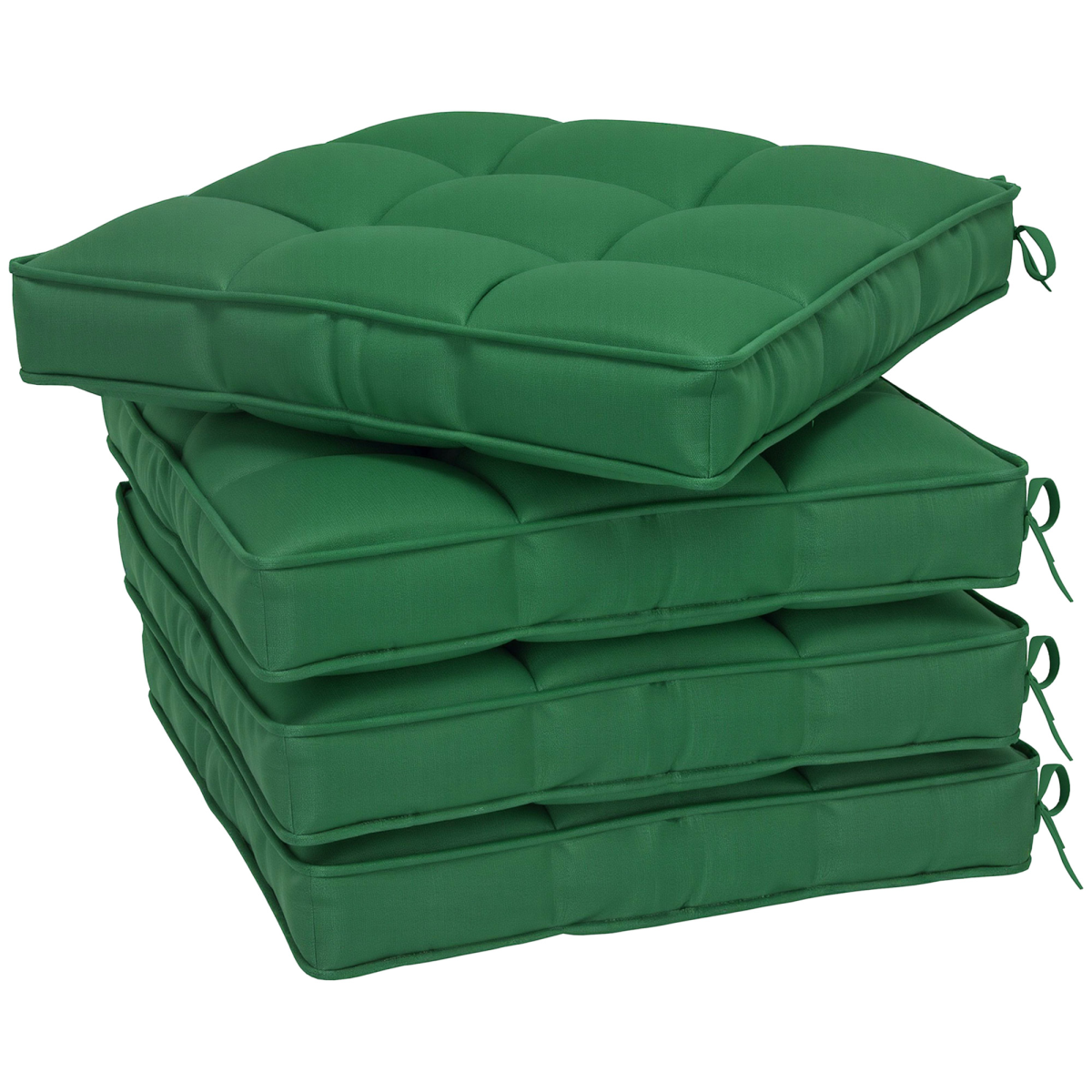 42 x 42cm Replacement Garden Seat Cushion Pad with Ties, Green